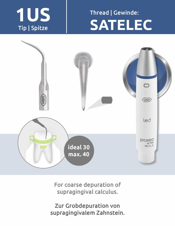 Spitze 1US (Satelec Gewinde) mit Wechsler