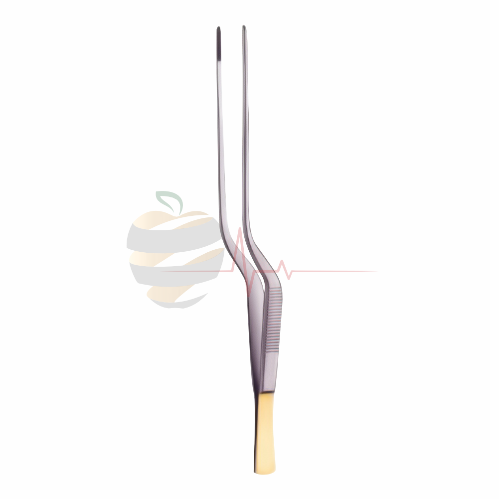 Cushing Bayonet Tweezer – Gold Plated End – Hospimed Mfg, Pinzetten