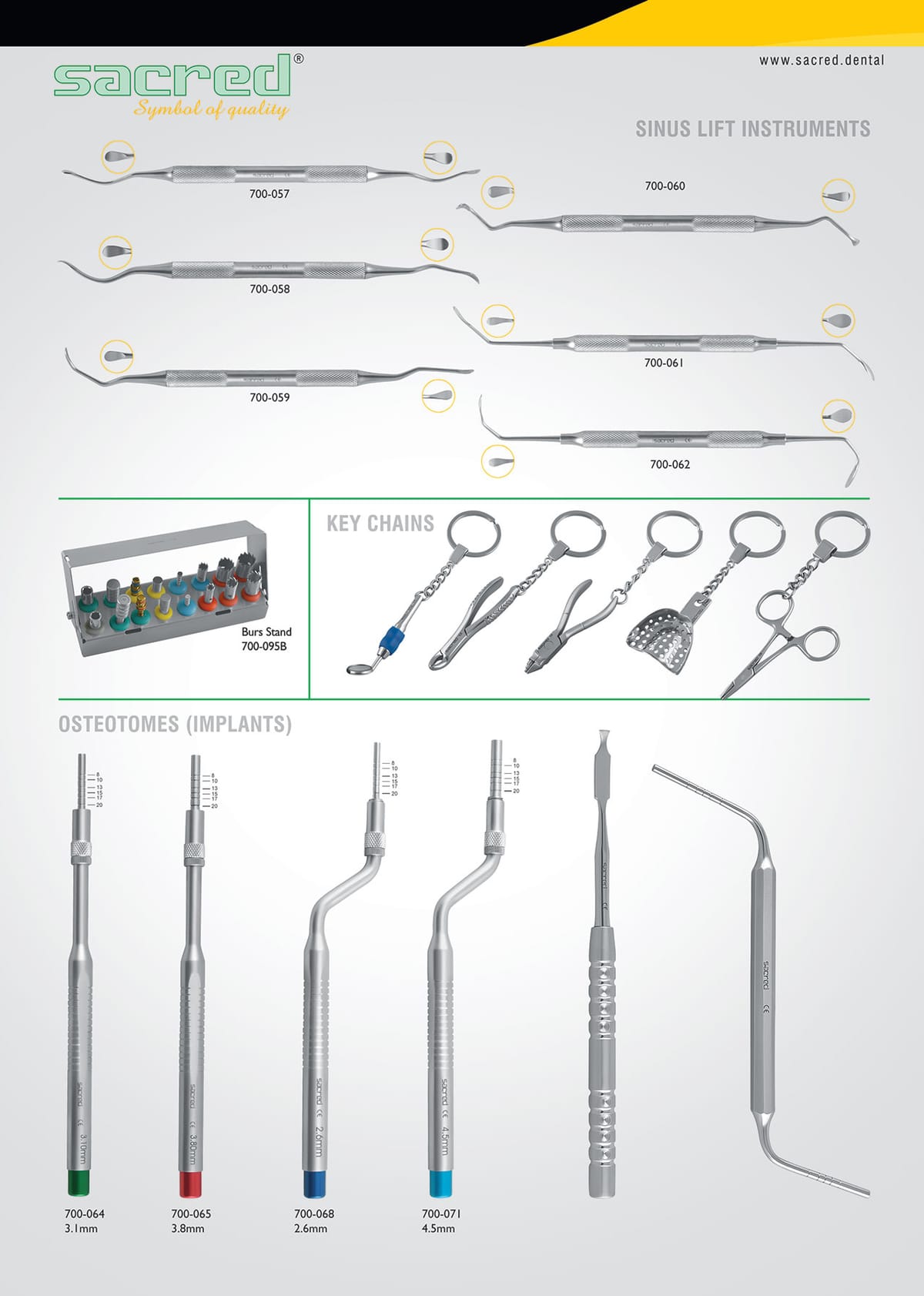 Osteotom, konkav, gebogen, 4,5 mm – SACRED INTERNATIONAL, Chirurgische Instrumente