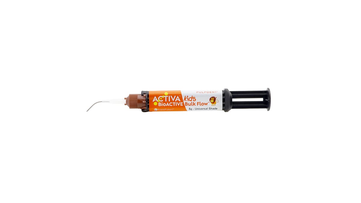 ACTIVA™ KIDS BioACTIVE Bulk Flow™ VKBF* – Pulpdent Corporation, Bulk-Fill-Composites