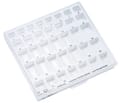 Trays with lids and inserts for band cabinet, Marking: Standard lower bicuspid bands 890-423-00