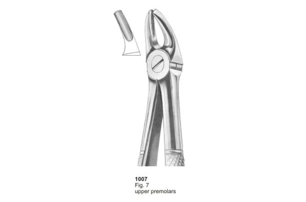 Extraktionszange Fig. 7 für Oberkiefer Prämolaren