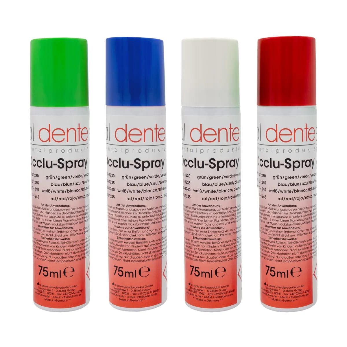 Occlusal spray white, 75 ml – al dente Dentalprodukte, Artikulationsspray