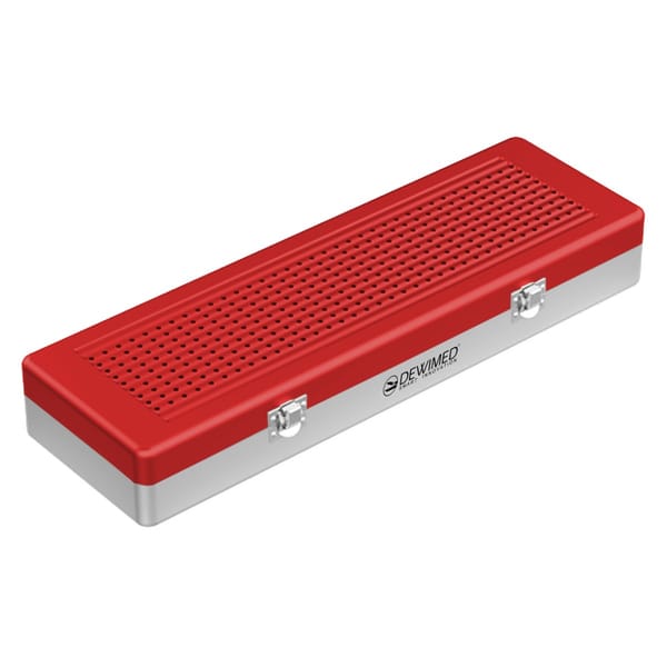 container implant model, 500 x 170 x 75 mm red non-perforated bottom and perforated lid 88.501.70