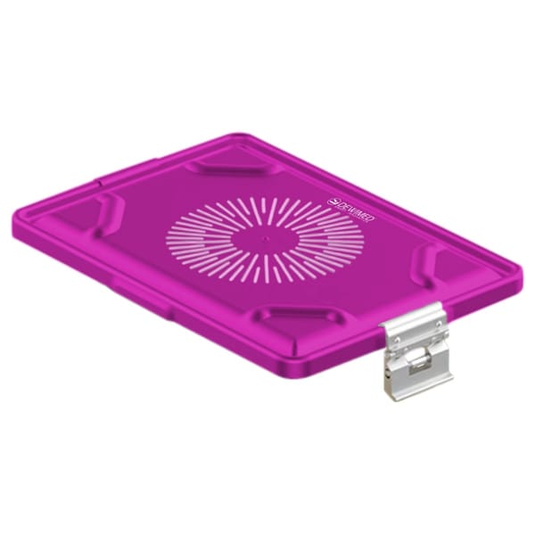 container lid purple, 365 x 255 mm large dental model perforated 88.616.86