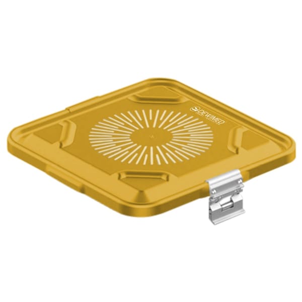 container lid yellow, 295 x 280 mm flat model perforated 88.617.81