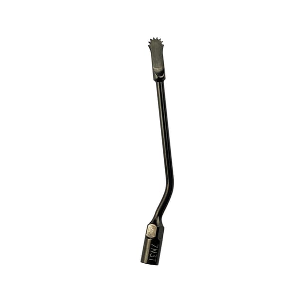 Long crescent saw shaped tip