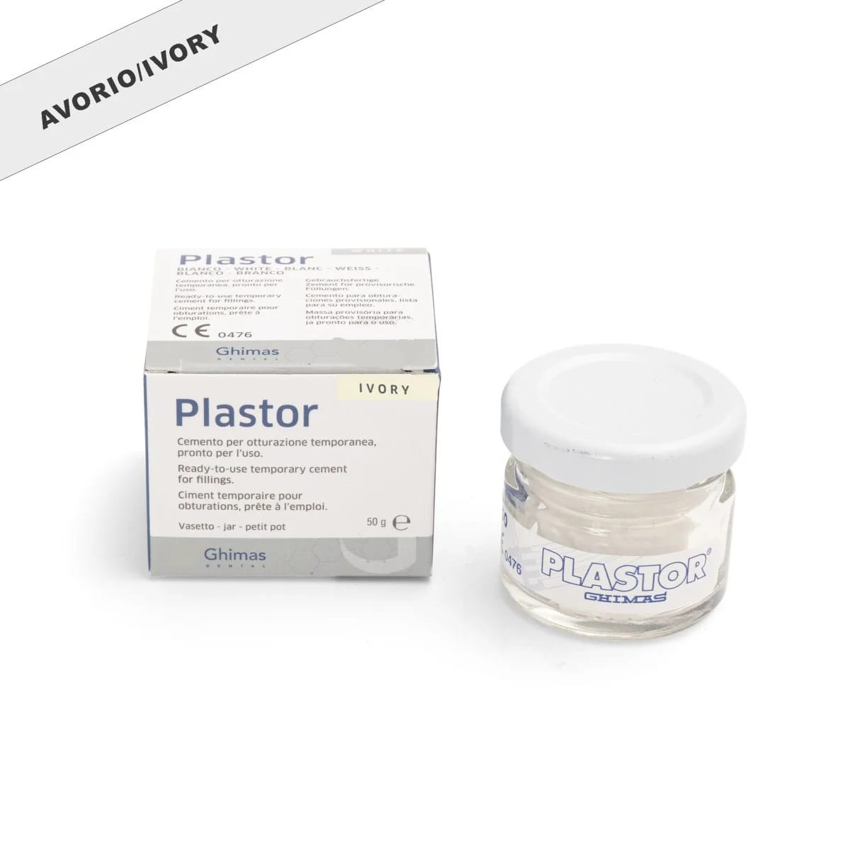 Plastor-dose elfenbein PFOG0240 – Ghimas S.p.A., Provisorische Verschlußzemente