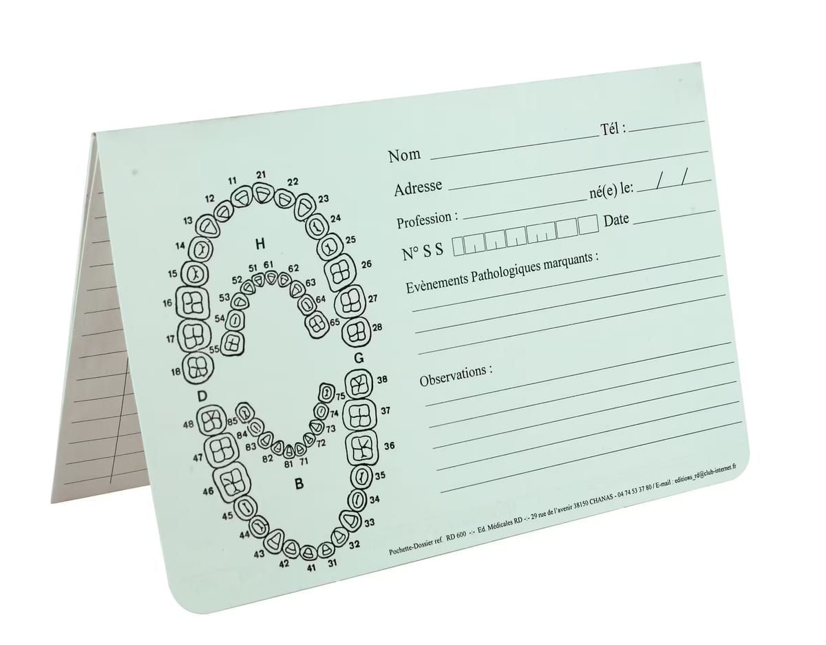 DENTAL RECORD SHEET – MEDISTOCK, Informationsmaterial - Aufklärung