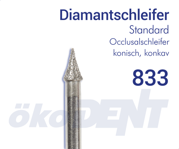 Standard-Diamant 833 - konisch, konkav - Occlusalschleifer