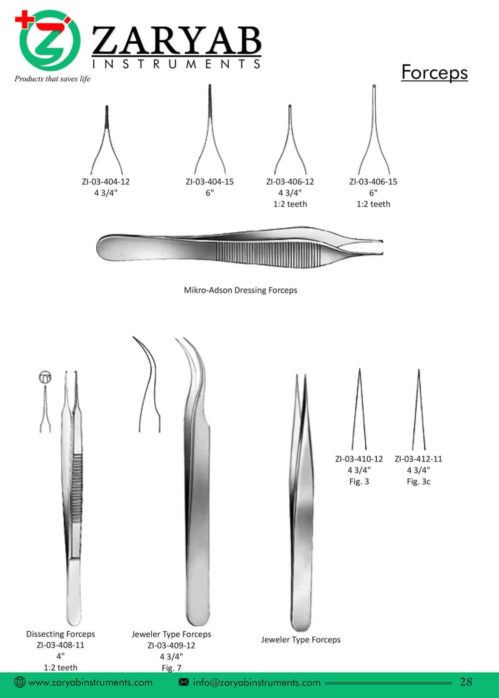 Forceps – Zaryab Instruments, Pinzetten