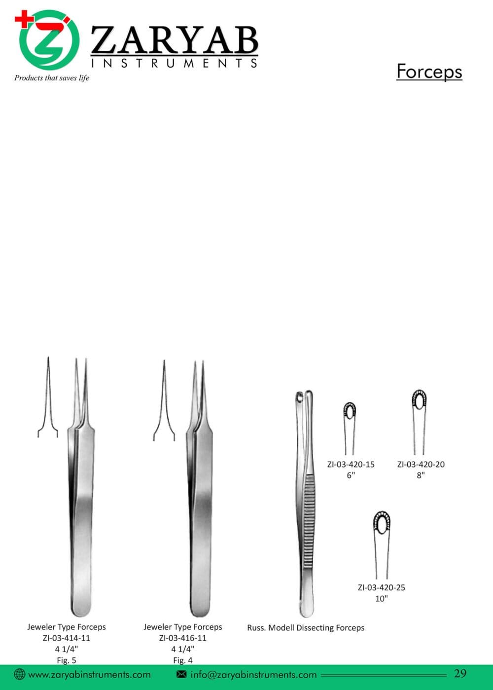 Forceps – Zaryab Instruments, Pinzetten
