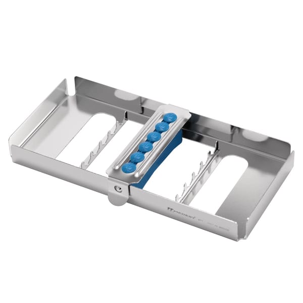 Sterilisierungsschale mit Silikon-Einsatz für 5 Instrumente