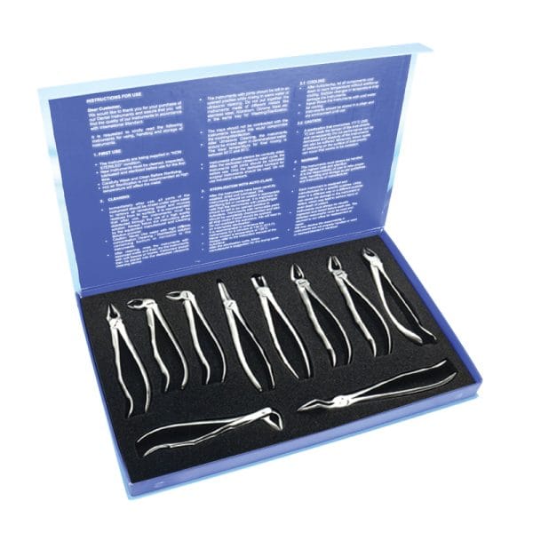 Tooth Forceps Blades Beak Grip Profile Anatomic Handle Set of Ten – Accuram Instruments, Extraktionszangen