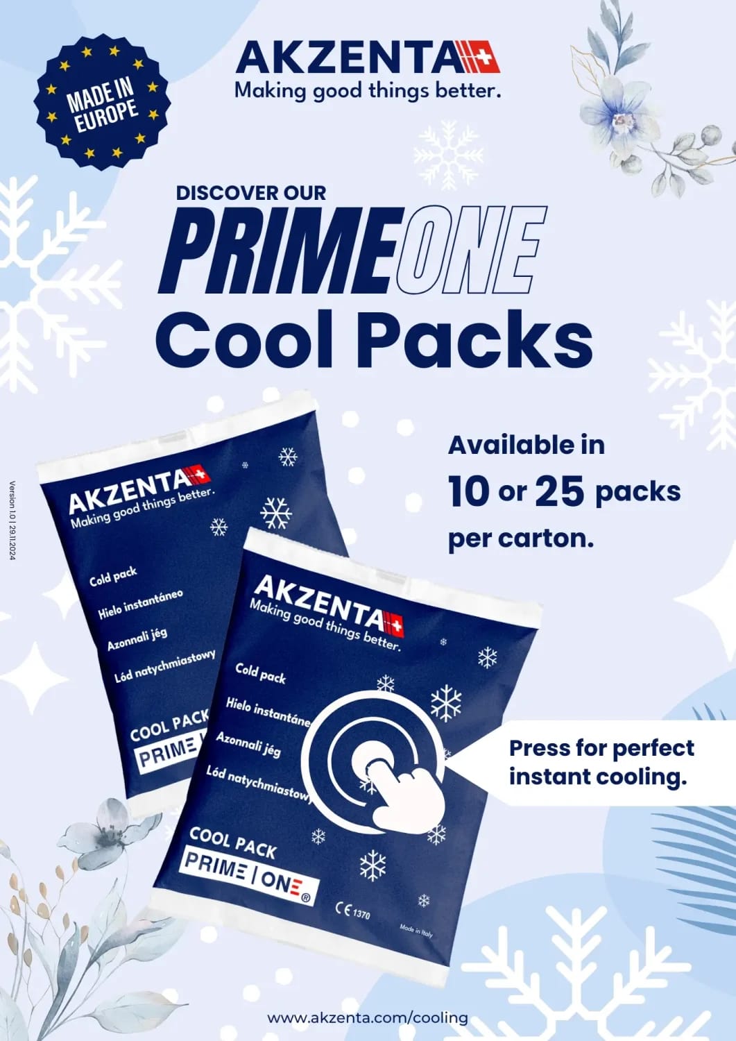PRIME ONE Cool Packs – Akzenta International SA, Prophylaxegeräte - ZEG