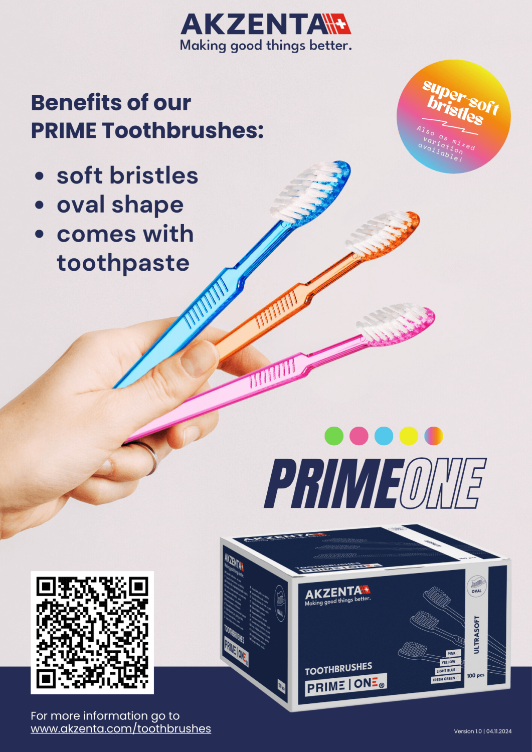PRIME Toothbrushes – Akzenta International SA, Zahnbürsten