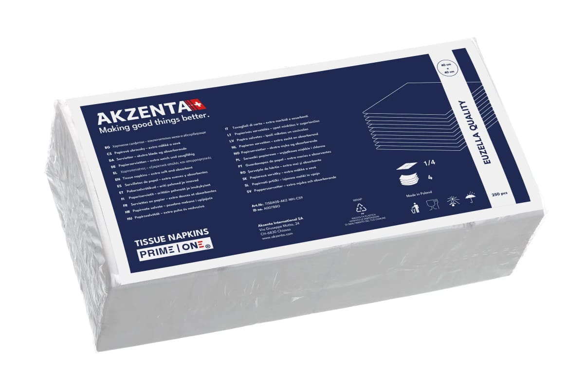 PRIME Tissue Napkins White – Akzenta International SA, Servietten und Patientenumhänge