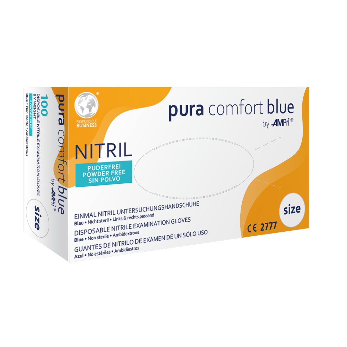 Puracomfort blue Nitril Einmalhandschuhe – AMPri Handelsgesellschaft mbH, Arbeitskleidung - Arbeitsschutz