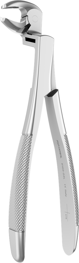 UK-Molaren und Weisheitszähne, links - 18 cm - mit geriffelten Spitzen 0100-22L