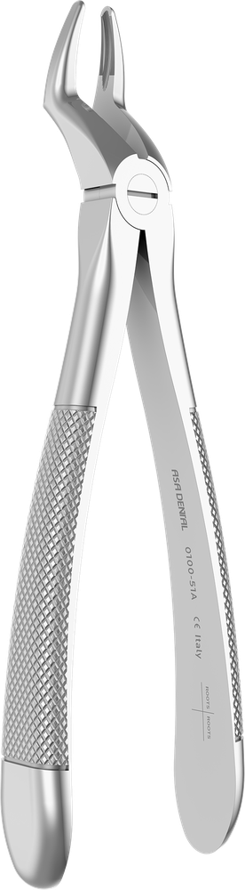 OK-Wurzeln - 18.2 ± 0.3 cm - mit geriffelten Spitzen 0100-51A – ASA Dental S.p.A. Uninominale, Extraktionszangen Oberkiefer