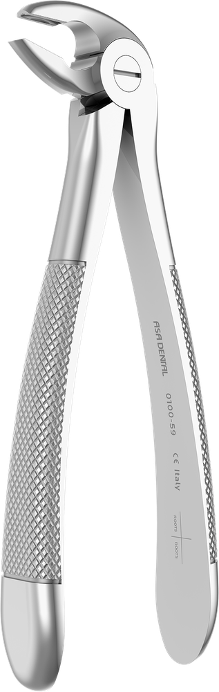 UK-Wurzel - 15.2 ± 0.2 cm - mit geriffelten Spitzen 0100-59 – ASA Dental S.p.A. Uninominale, Extraktionszangen Unterkiefer
