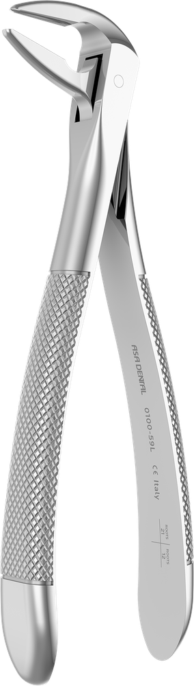 UK Wurzeln Frontzähne - 15.7 ± 0.2 cm - mit geriffelten Spitzen 0100-59L – ASA Dental S.p.A. Uninominale, Extraktionszangen Oberkiefer