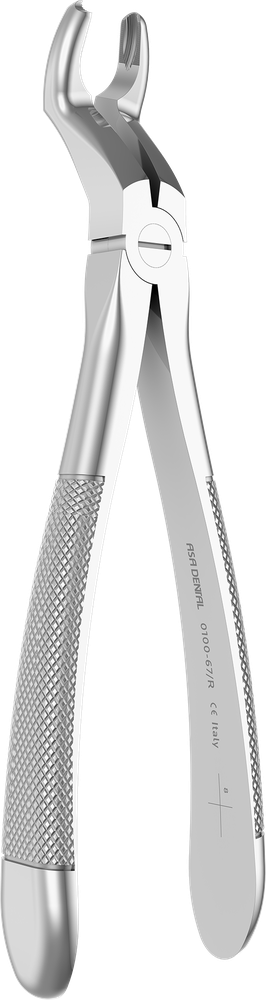 UK Wurzeln Frontzähne - 18,3 cm - mit geriffelten Spitzen 0100-67/R – ASA Dental S.p.A. Uninominale, Extraktionszangen Unterkiefer