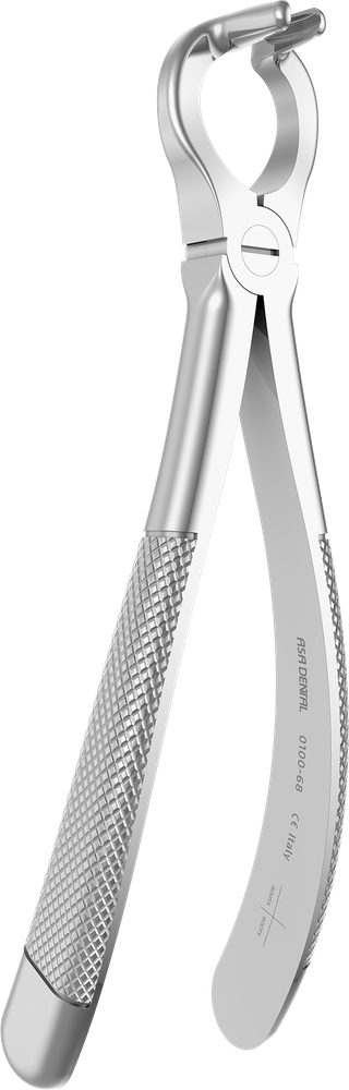 UK-Wurzeln - 17.8 ± 4 cm - mit geriffelten Spitzen 0100-68 – ASA Dental S.p.A. Uninominale, Extraktionszangen Unterkiefer