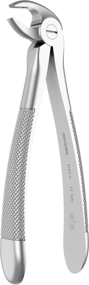 UK-Frontzähne, Prämolaren und Wurzeln - 15.2 ± 0.2 cm - mit geriffelten Spitzen 0104-3 – ASA Dental S.p.A. Uninominale, Extraktionszangen Oberkiefer