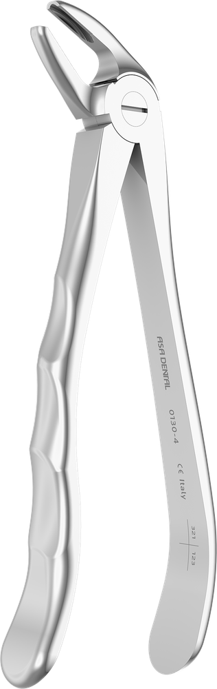 UK-Frontzähne - 15.8 ± 0.1 cm - mit geriffelten Spitzen 0130-4 – ASA Dental S.p.A. Uninominale, Extraktionszangen Oberkiefer