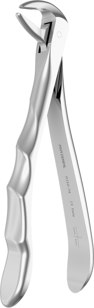 UK-Wurzeln - 15,6 cm - mit geriffelten Spitzen 0130-74 – ASA Dental S.p.A. Uninominale, Extraktionszangen Unterkiefer