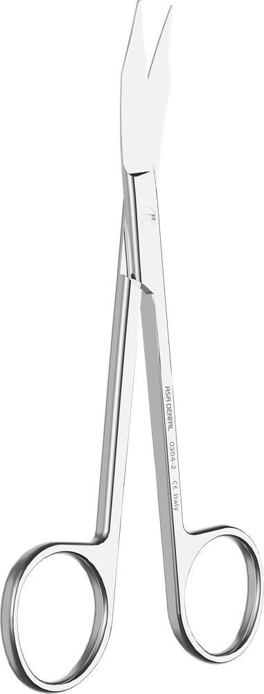 Zahnfleischschere - gebogen, einseitig gezahnt - 13 cm 0304-2 – ASA Dental S.p.A. Uninominale, Gingivektomiemesser - Zahnfleischscheren