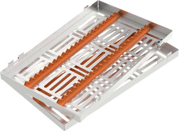 Orange - LARGE 288x182x34 mm - für 20 Instrumente mit Silikon-Schiene 2770-1A