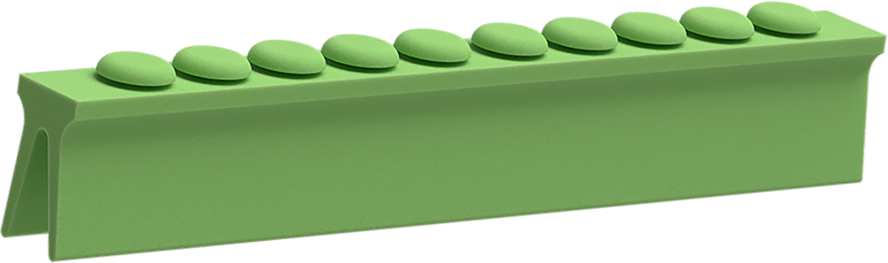 Grün - Silikon-Schiene für 10 Instrumente 2770-GV – ASA Dental S.p.A. Uninominale, Trays, Sterilcontainer und Zubehör