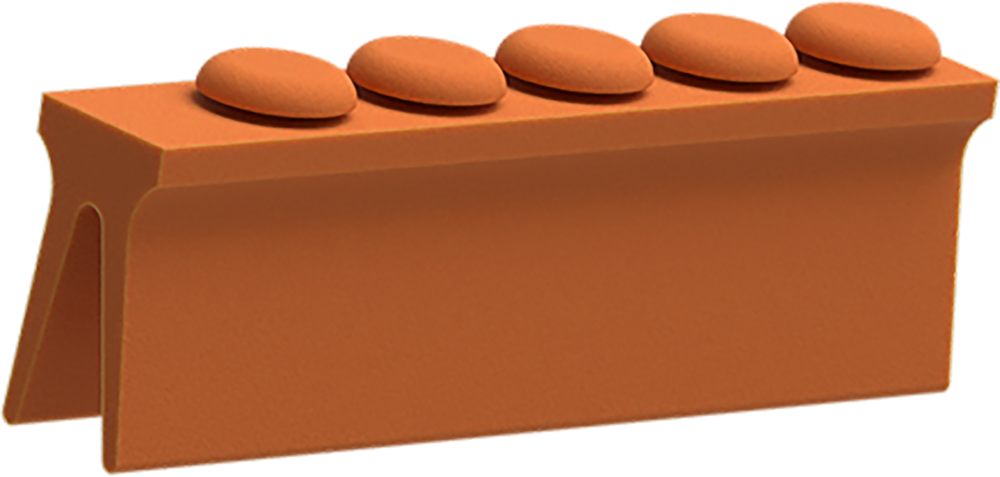Orange - Silikon-Schiene für 5 Instrumente 2771-GA – ASA Dental S.p.A. Uninominale, Trays, Sterilcontainer und Zubehör