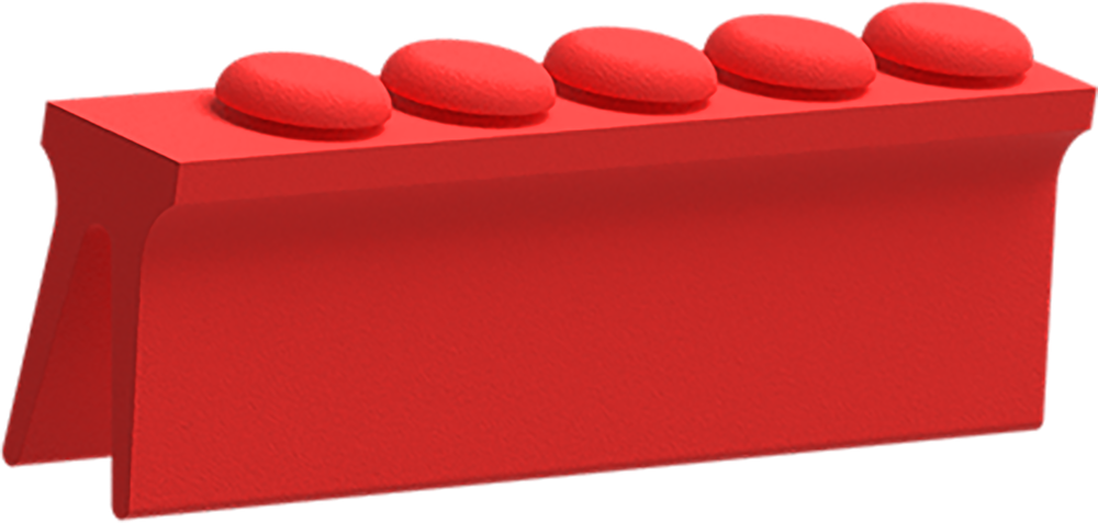 Rot - Silikon-Schiene für 5 Instrumente 2771-GR – ASA Dental S.p.A. Uninominale, Trays, Sterilcontainer und Zubehör
