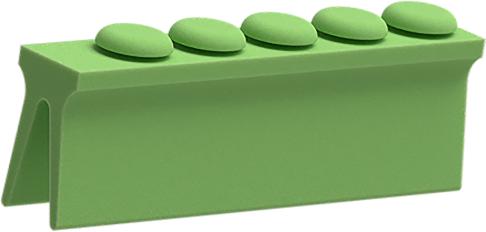 Grün - Silikon-Schiene für 5 Instrumente 2771-GV – ASA Dental S.p.A. Uninominale, Trays, Sterilcontainer und Zubehör