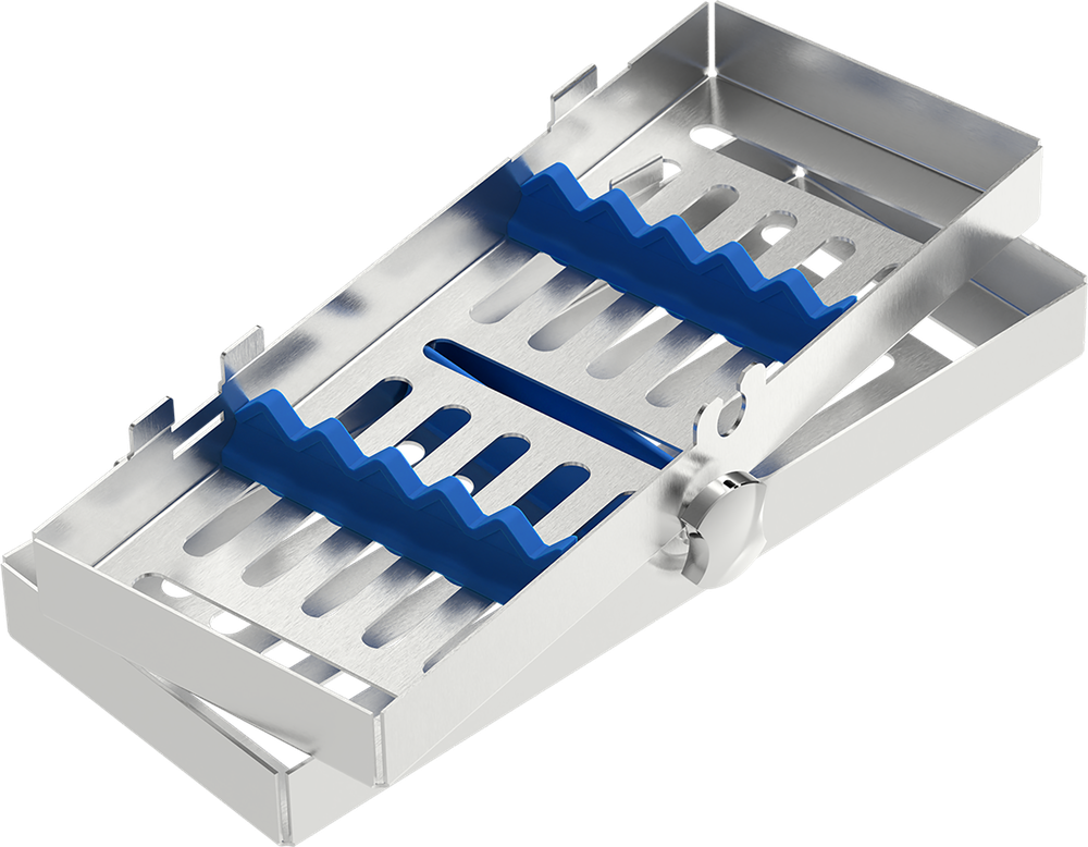 Blau - MINI 182x72x34 mm - für 5 Instrumente mit Silikon-Schiene 2772-1 – ASA Dental S.p.A. Uninominale, Trays, Sterilcontainer und Zubehör