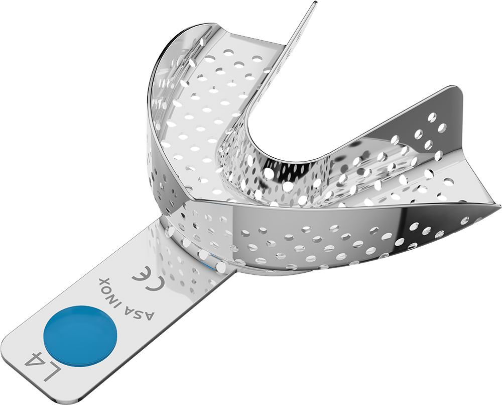 Perforiert, Edelstahl - Retentionsrand - UK - M 2801-L4 – ASA Dental S.p.A. Uninominale, Einmalabdrucklöffel