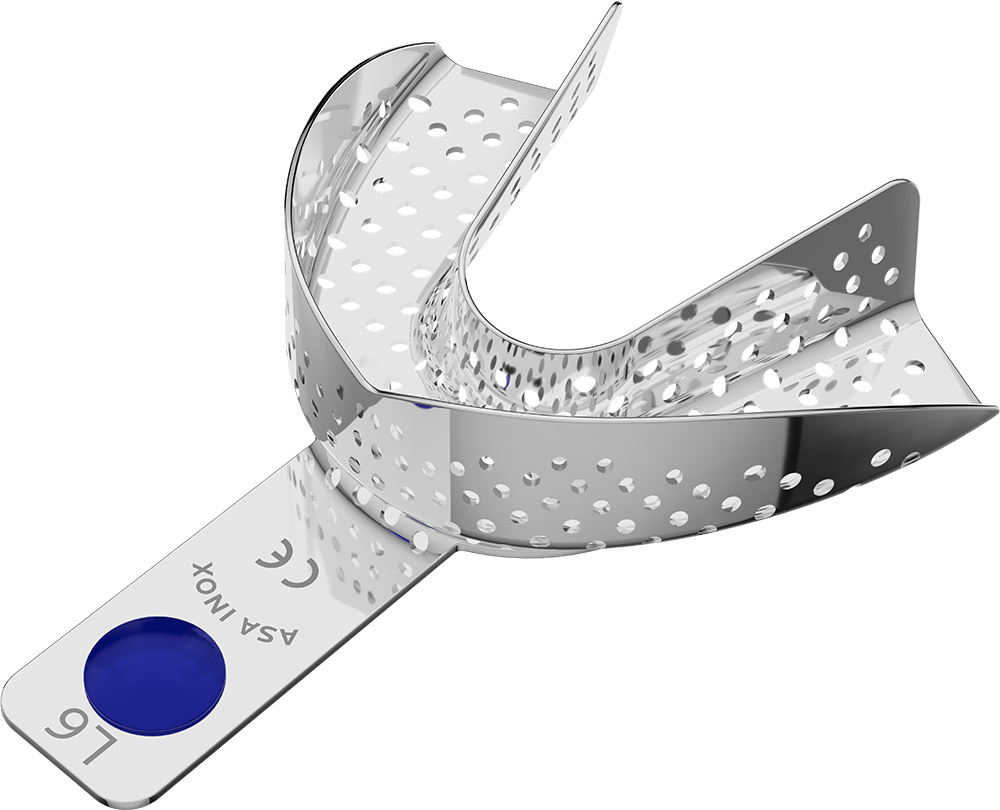 Perforiert, Edelstahl - Retentionsrand - UK - XL 2801-L6 – ASA Dental S.p.A. Uninominale, Einmalabdrucklöffel