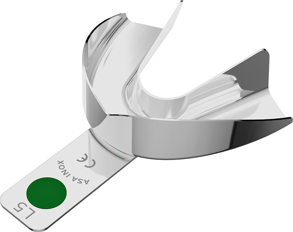 Nicht perforiert, Edelstahl - Retentionsrand - UK - L 2802-L5 – ASA Dental S.p.A. Uninominale, Einmalabdrucklöffel