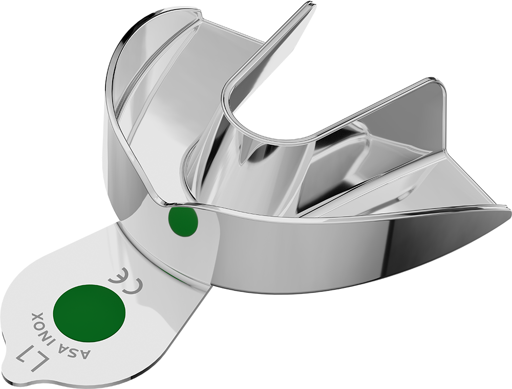 Abformlöffel - Nicht perforiert, Edelstahl - NEW SUPER - Retentionsrand - UK - XL 2803-L1 – ASA Dental S.p.A. Uninominale, Einmalabdrucklöffel