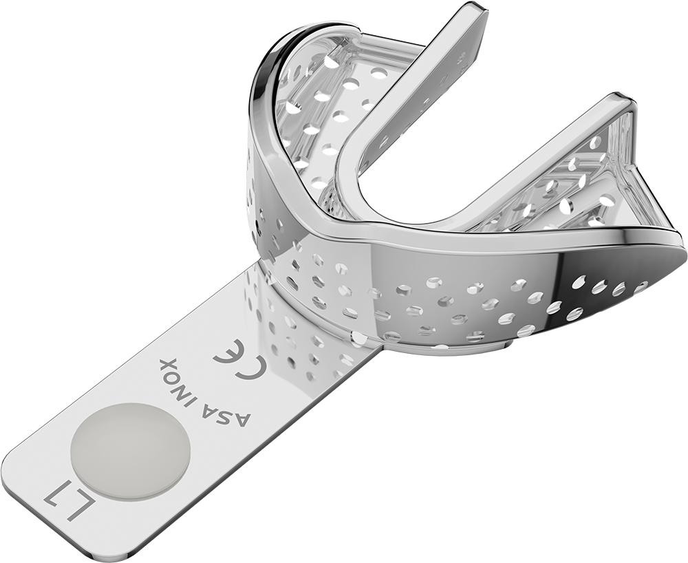 Perforiert, Edelstahl - PERMA-LOCK - Retentionsrand - UK - XXS 2804-L1 – ASA Dental S.p.A. Uninominale, Einmalabdrucklöffel