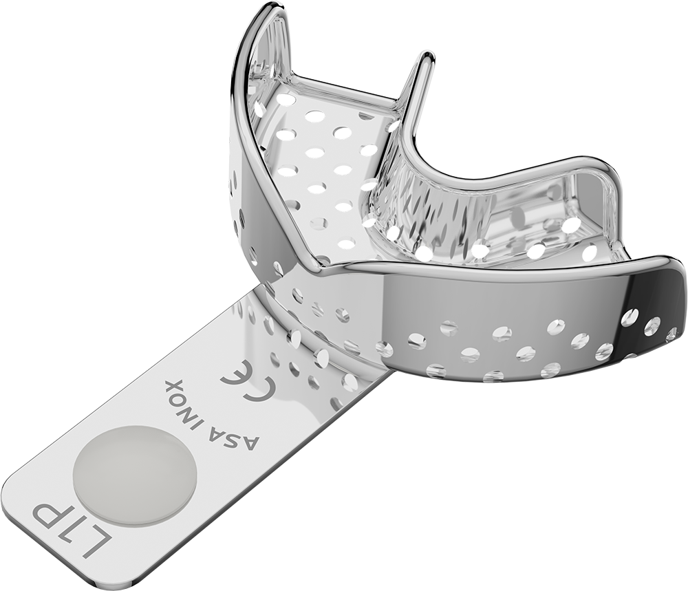 Perforiert, Edelstahl - PERMA-LOCK - Retentionsrand - HALBSEITIG - XXS 2804-L1P – ASA Dental S.p.A. Uninominale, Einmalabdrucklöffel