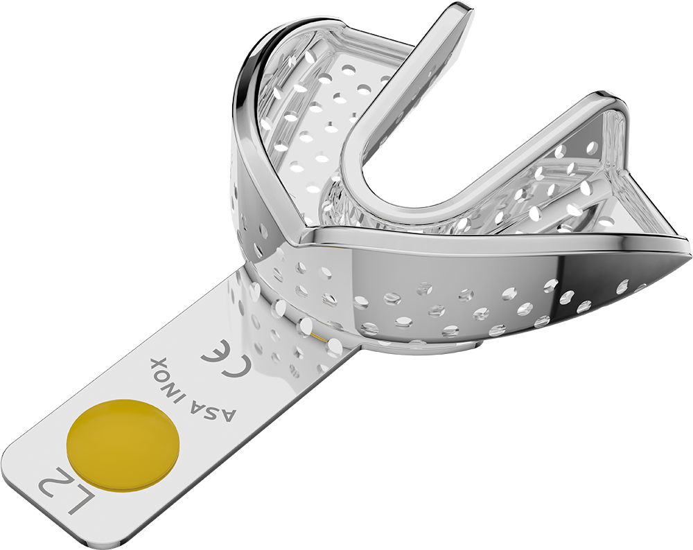 Perforiert, Edelstahl - PERMA-LOCK - Retentionsrand - UK - XS 2804-L2 – ASA Dental S.p.A. Uninominale, Einmalabdrucklöffel