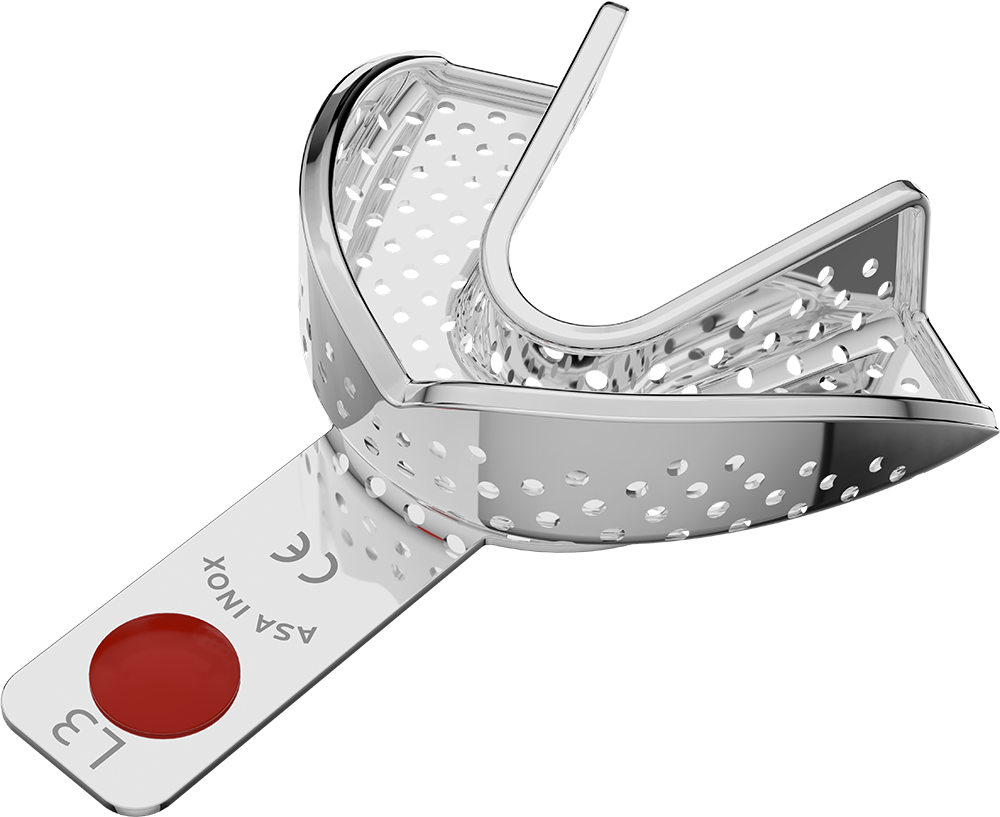 Perforiert, Edelstahl - PERMA-LOCK - Retentionsrand - UK - S 2804-L3 – ASA Dental S.p.A. Uninominale, Einmalabdrucklöffel
