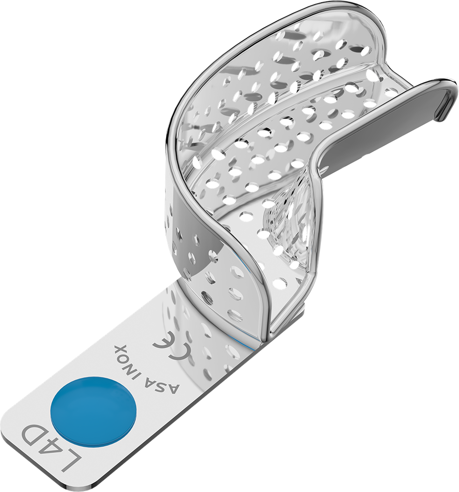 Perforiert, Edelstahl - PERMA-LOCK - Retentionsrand - HALBSEITIG - M 2804-L4D – ASA Dental S.p.A. Uninominale, Einmalabdrucklöffel