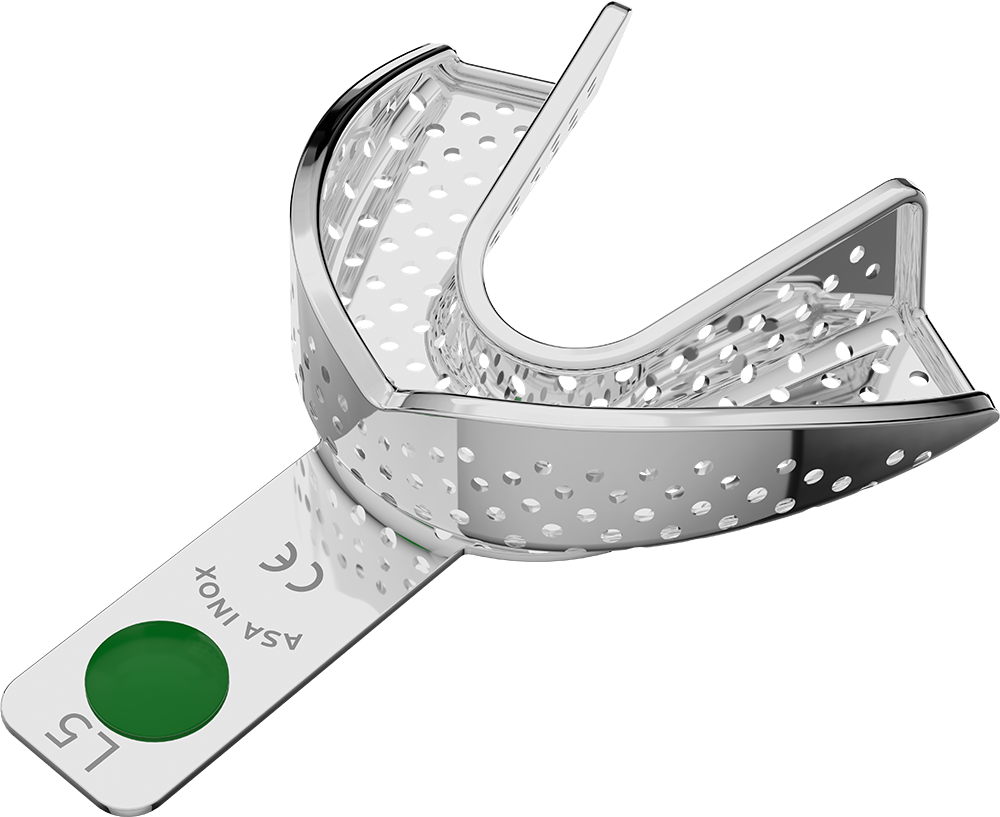 Perforiert, Edelstahl - PERMA-LOCK - Retentionsrand - UK - L 2804-L5 – ASA Dental S.p.A. Uninominale, Einmalabdrucklöffel