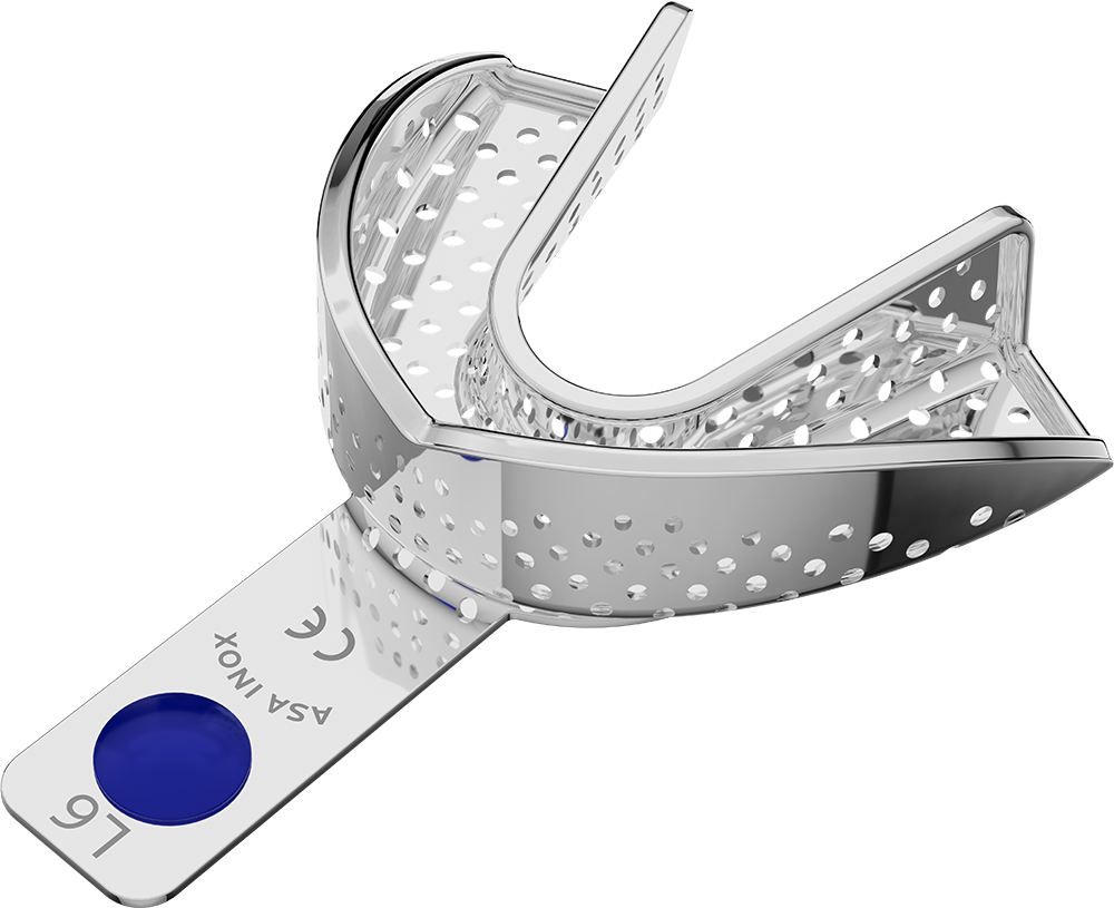 Perforiert, Edelstahl - PERMA-LOCK - Retentionsrand - UK - XL 2804-L6 – ASA Dental S.p.A. Uninominale, Einmalabdrucklöffel