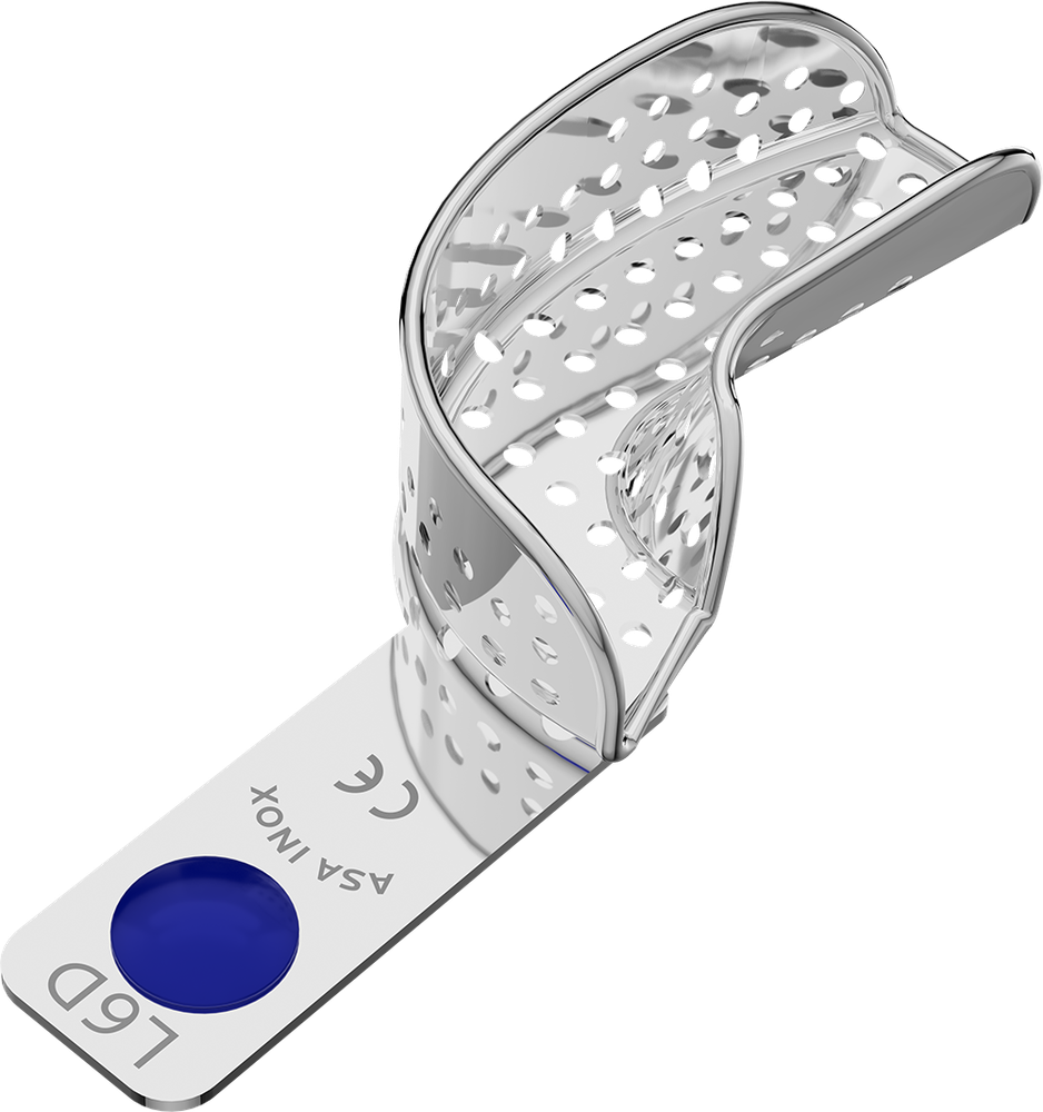 Perforiert, Edelstahl - PERMA-LOCK - Retentionsrand - HALBSEITIG - XL 2804-L6D – ASA Dental S.p.A. Uninominale, Einmalabdrucklöffel